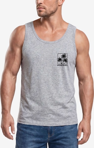 Neverless Shirt 'Logo Palmen' in Grau: Vorderseite