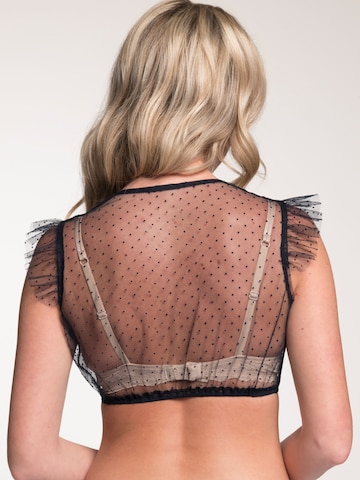 SPIETH & WENSKY Dirndlbluse Genta, transparent, verspieltes Punktemuster in Blau
