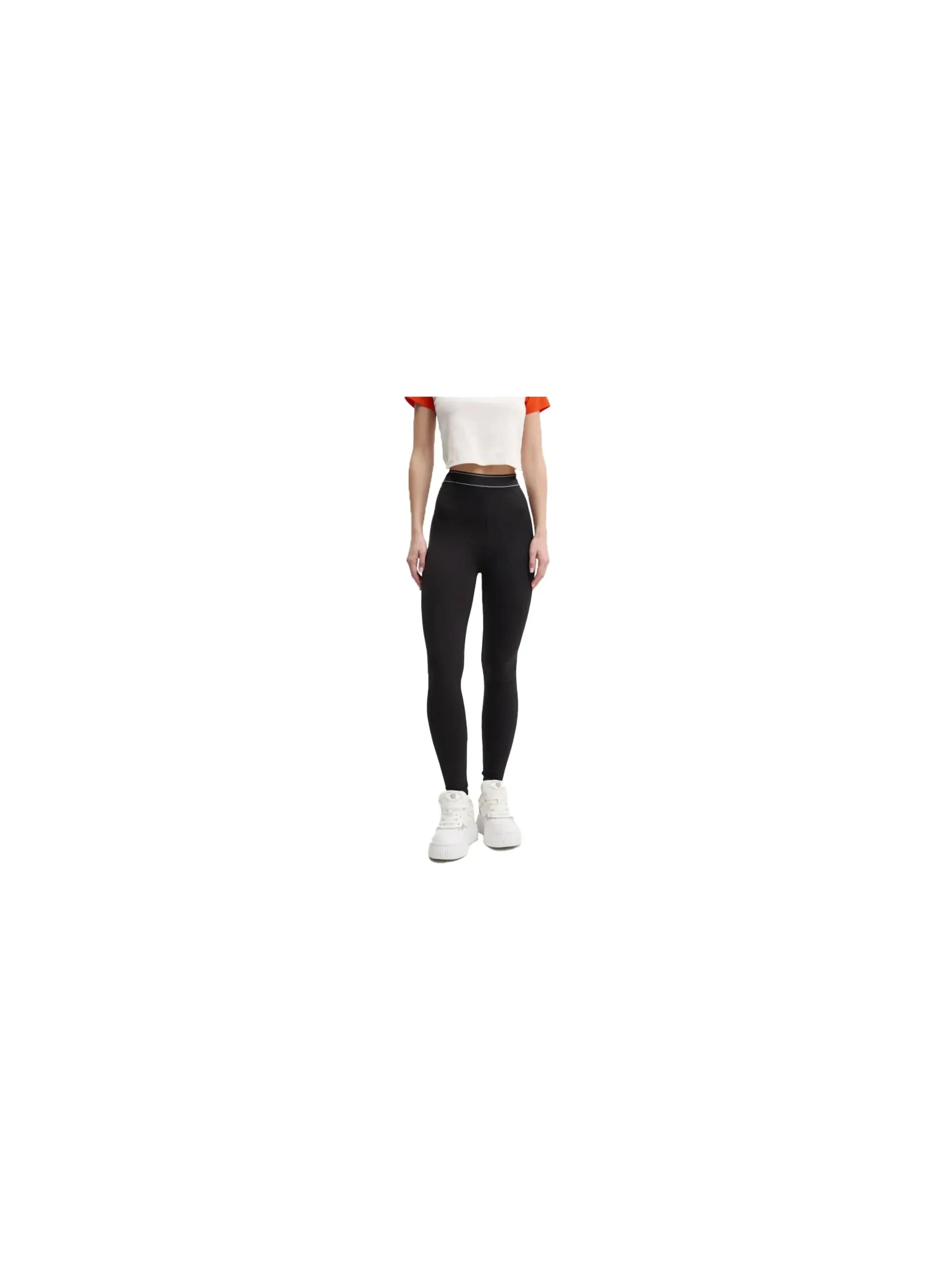HUGO Regular Leggings 'Line Classic B 1' in Zwart: voorkant