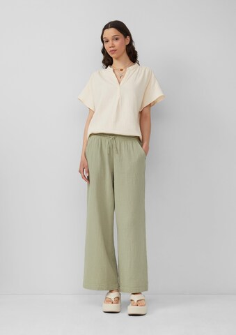 Wide leg Pantaloni di QS in verde: frontale