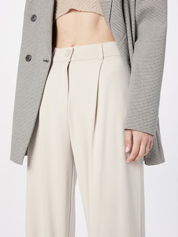 NLY by Nelly Wide leg Pleat-Front Pants 'I Love It' in Beige