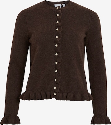 VILA Knit Cardigan 'VIJACIA' in Brown: front