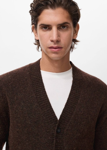 MANGO MAN Knit Cardigan 'Oreo' in Brown