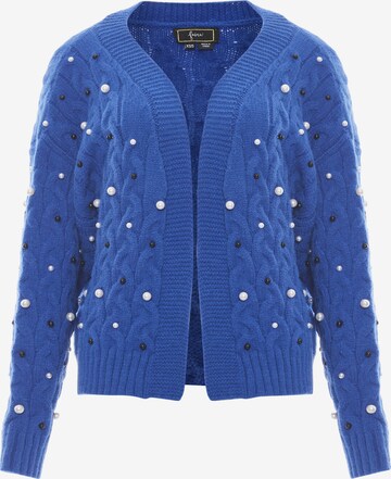 faina Knit Cardigan in Blue: front