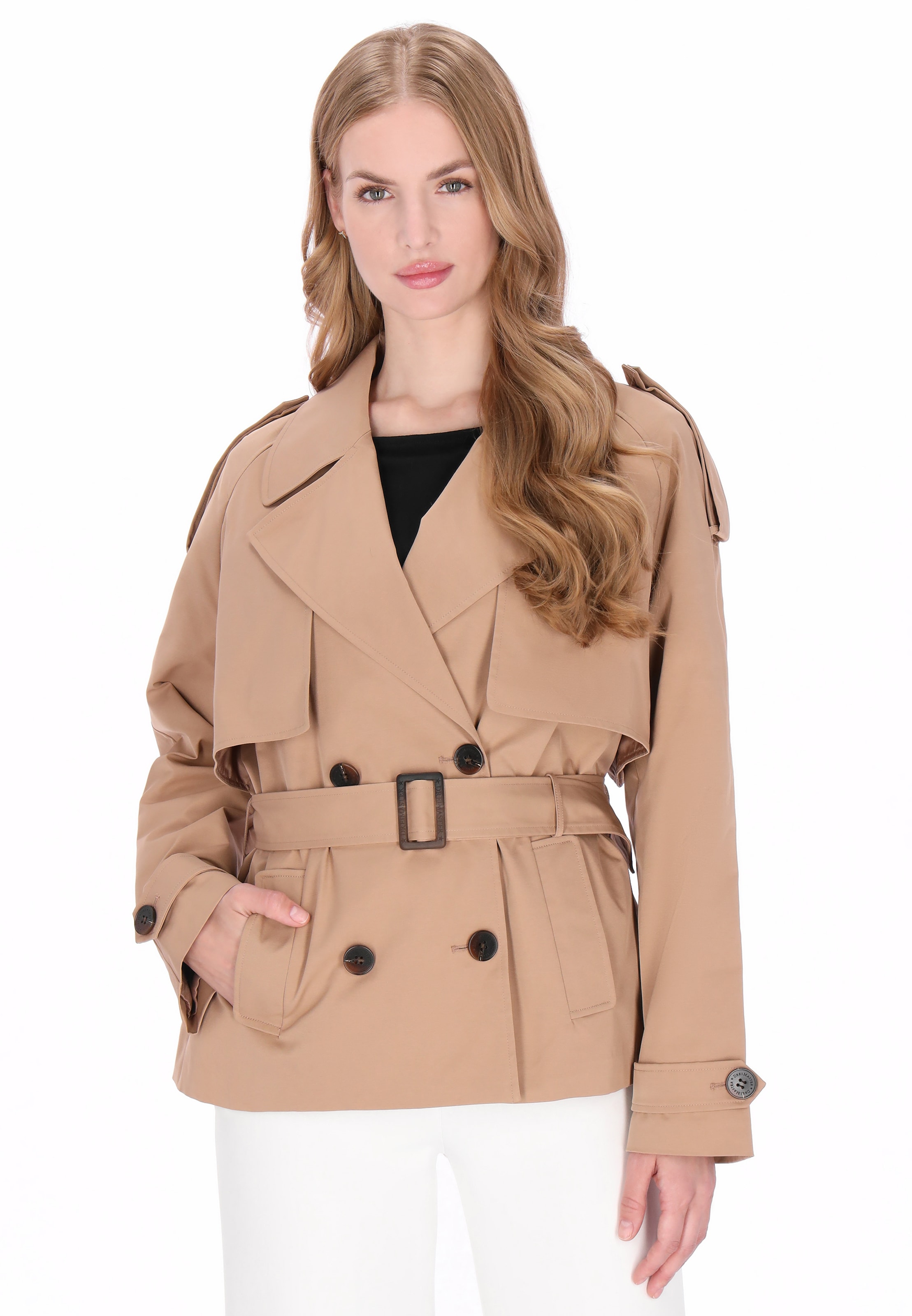 DreiMaster Klassik - Abrigo de entretiempo 'Classic' en beige: frente