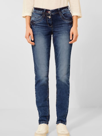 CECIL Slimfit Jeans in Blauw: voorkant