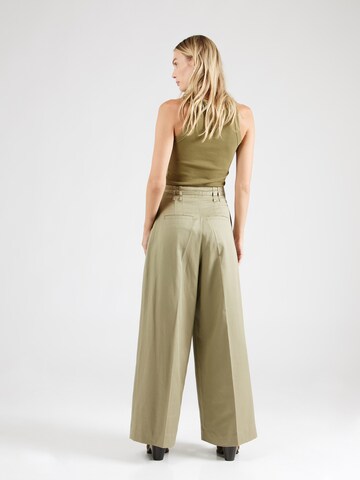 & Other Stories Wide leg Pleat-front trousers in Green
