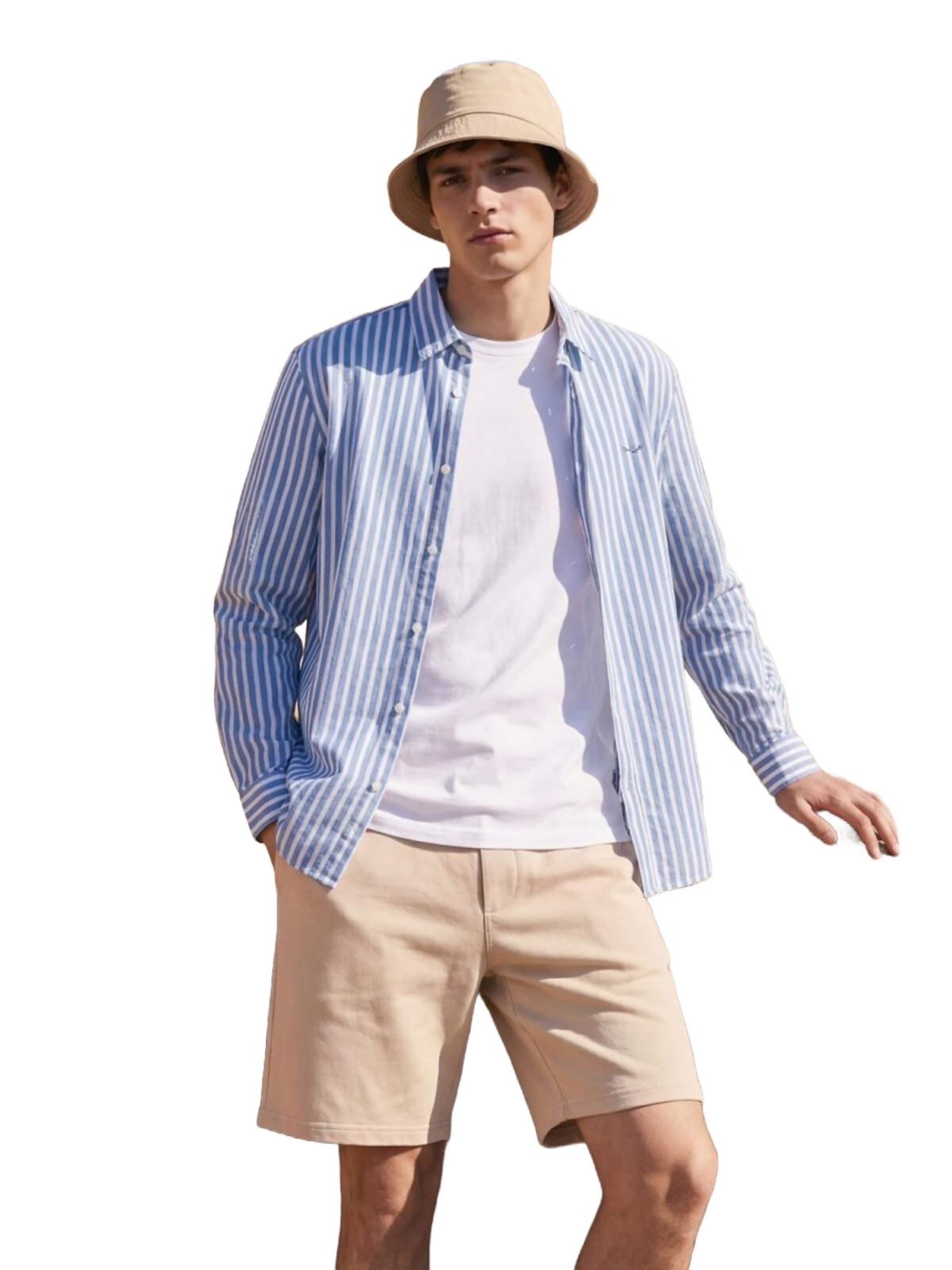 Regular fit Camicia 'LTB Jeans Herrenhemd mit Streifenmuster und Print' di LTB Jeans in blu: frontale