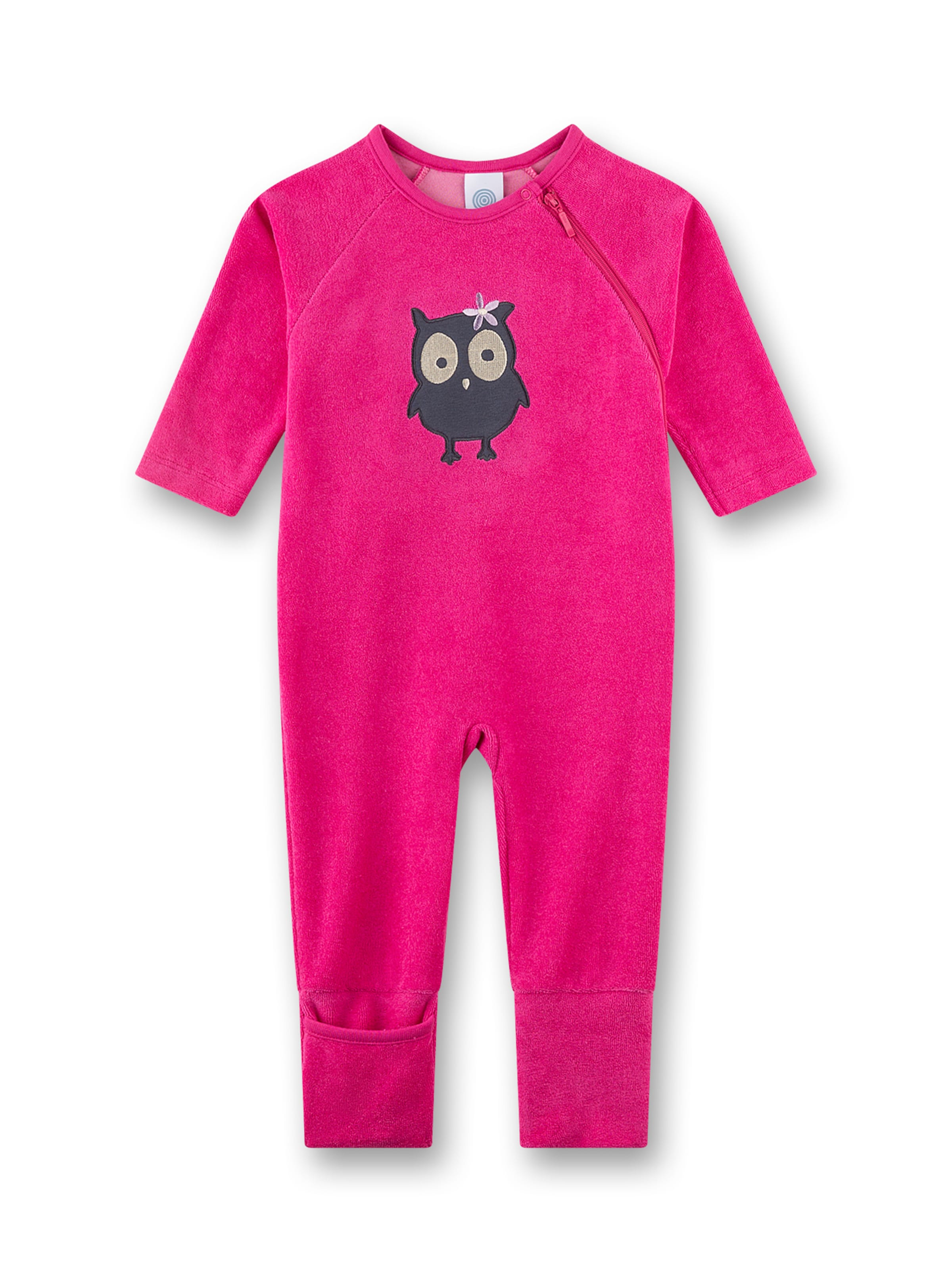 Sanetta Romper/bodysuit 'Eule' in Pink: front