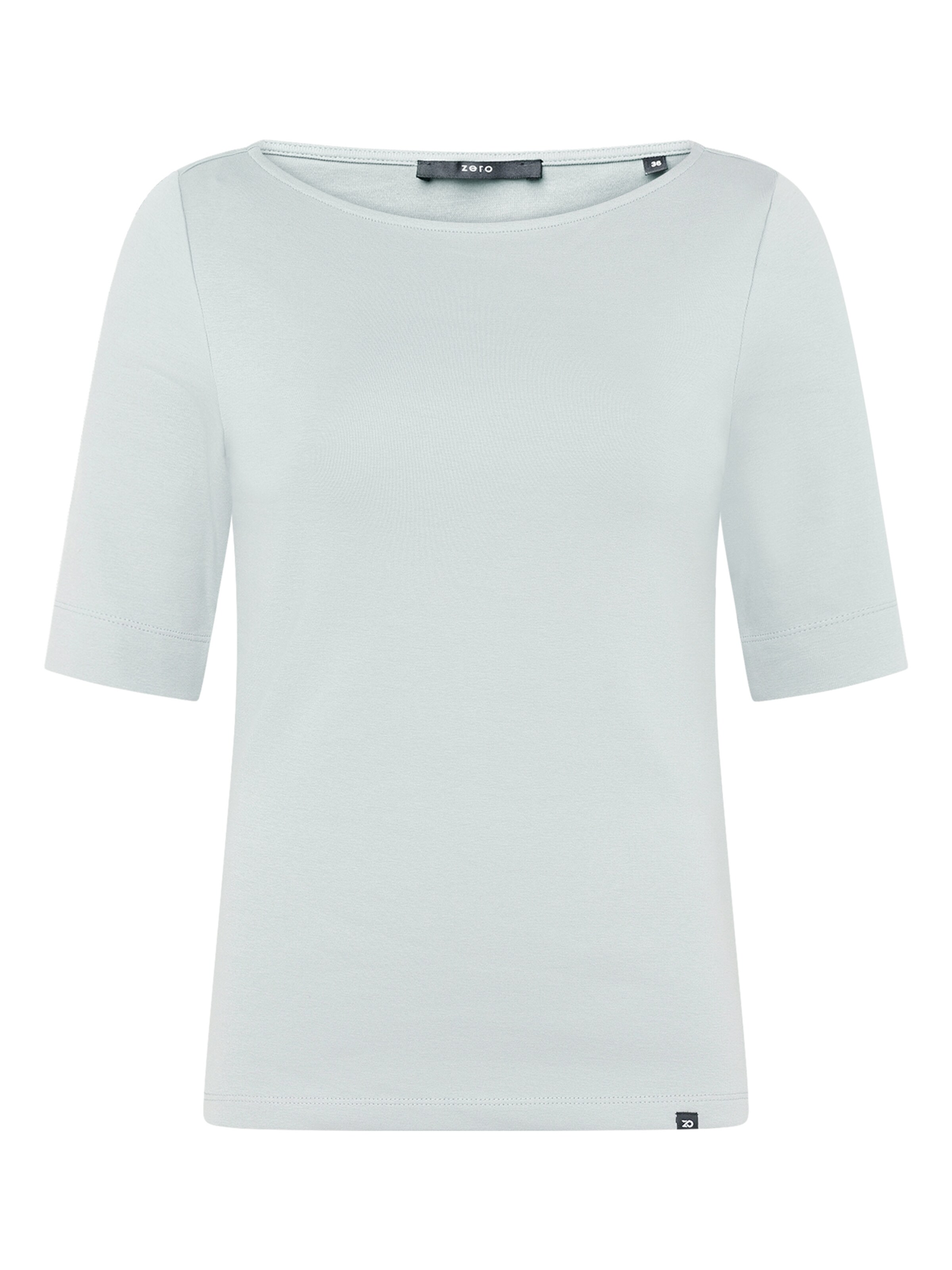 zero Basic Shirt mit U-Boot-Ausschnitt in Blau: Vorderseite