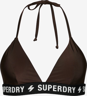 Superdry Triangle Bikini Top in Brown: front