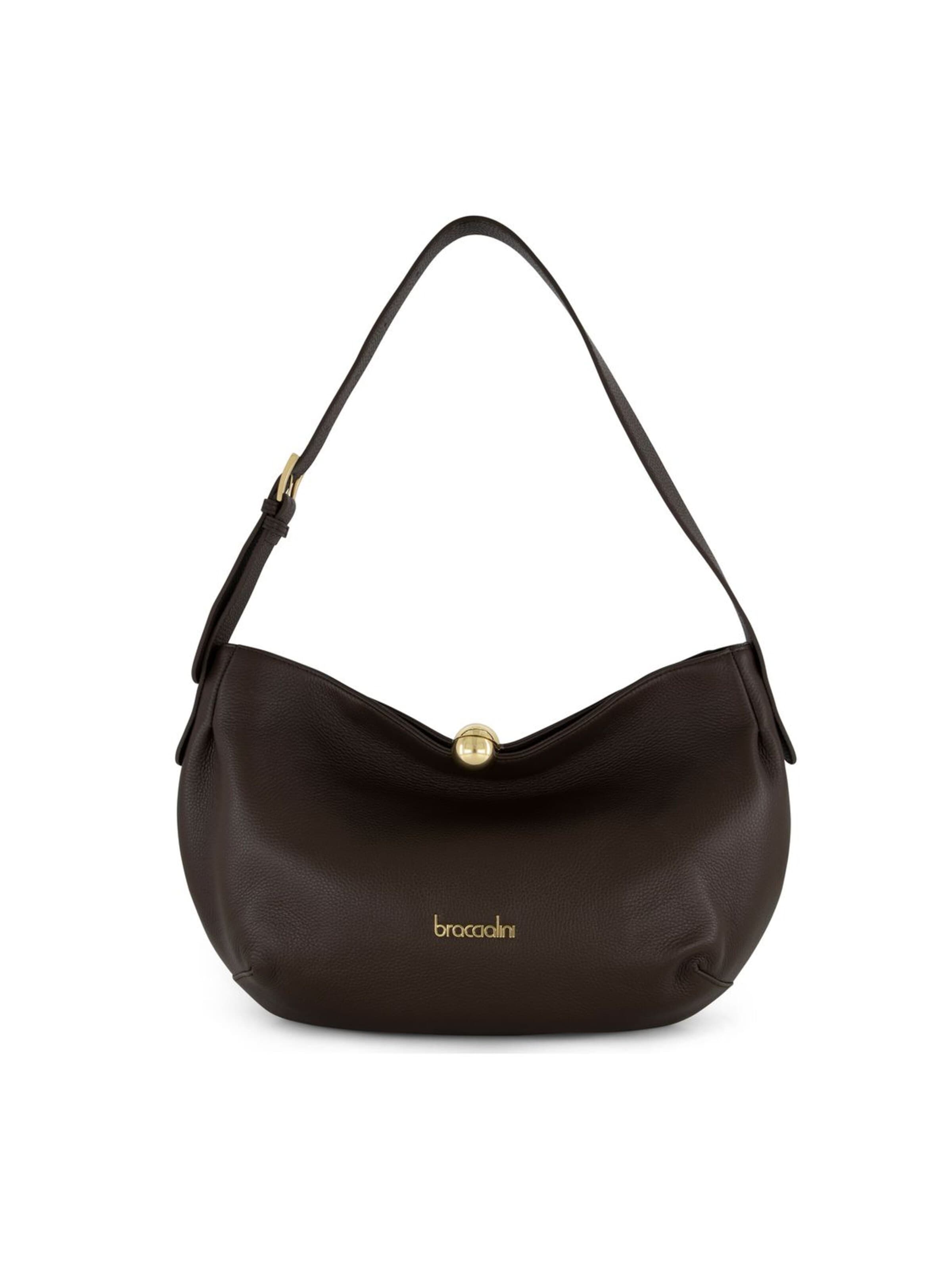 Borsa a spalla 'Ariel' di Braccialini in marrone: frontale