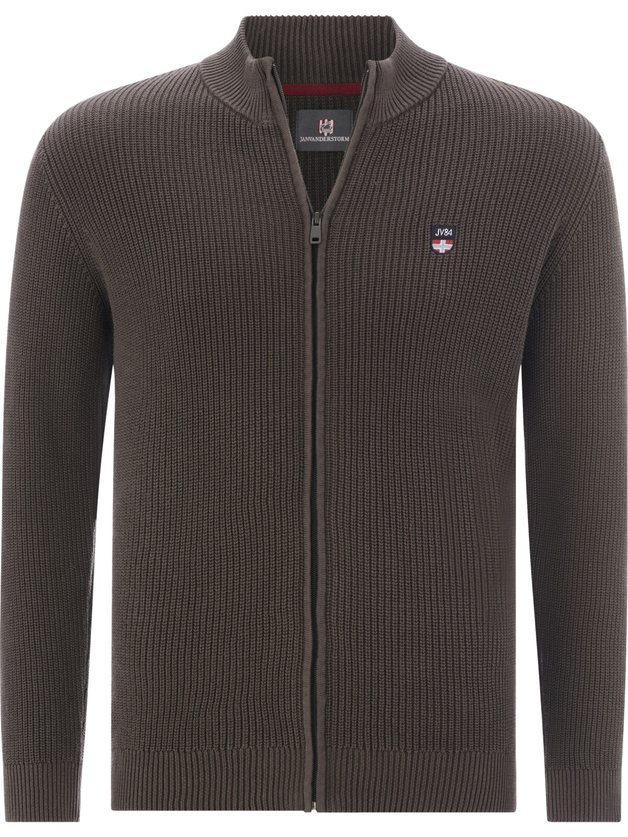 Jan Vanderstorm Strickjacke 'Norander' in Grau: Vorderseite