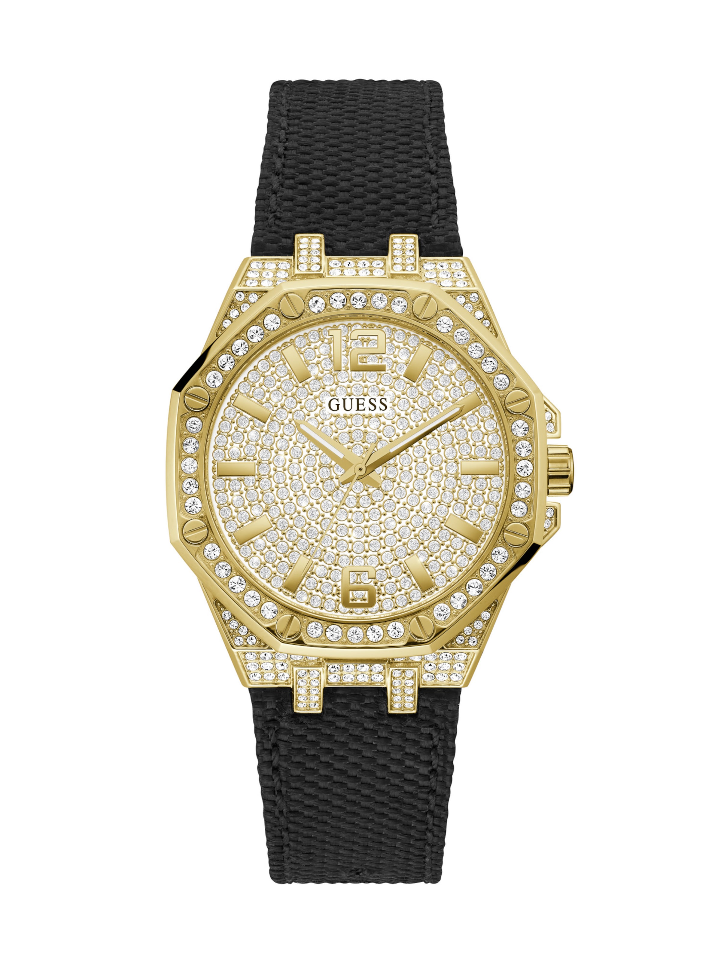 GUESS Uhr 'SHIMMER' in Schwarz: Vorderseite