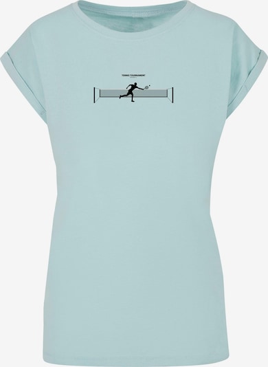Merchcode T-shirt 'Tennis Round 1' en turquoise / noir, Vue avec produit