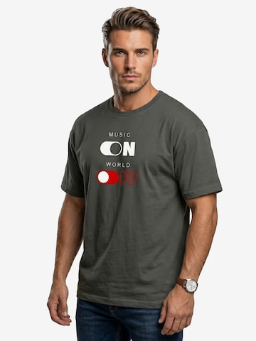 MAKAYA Shirt 'World Off' in Grey
