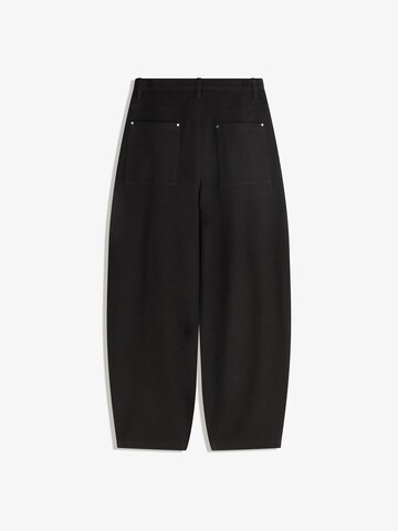 Baggy Pantalon à pince Bershka en noir