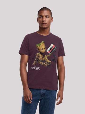 T-Shirt 'Marvel Guardians Of The Galaxy Vol2 Groot Tape' F4NT4STIC en marron : devant