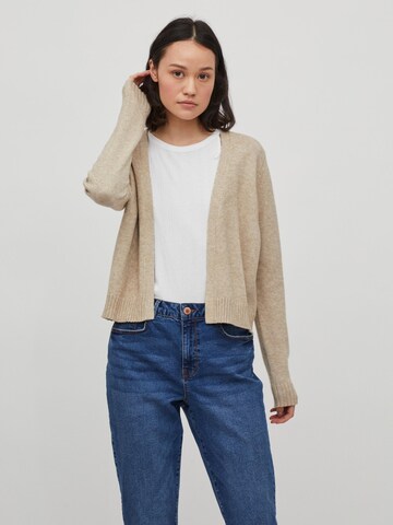 Vila Petite Knit Cardigan 'Ril' in Brown: front