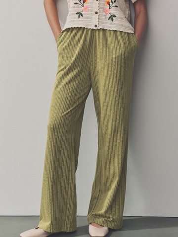 Next Wide Leg Hose in Grün