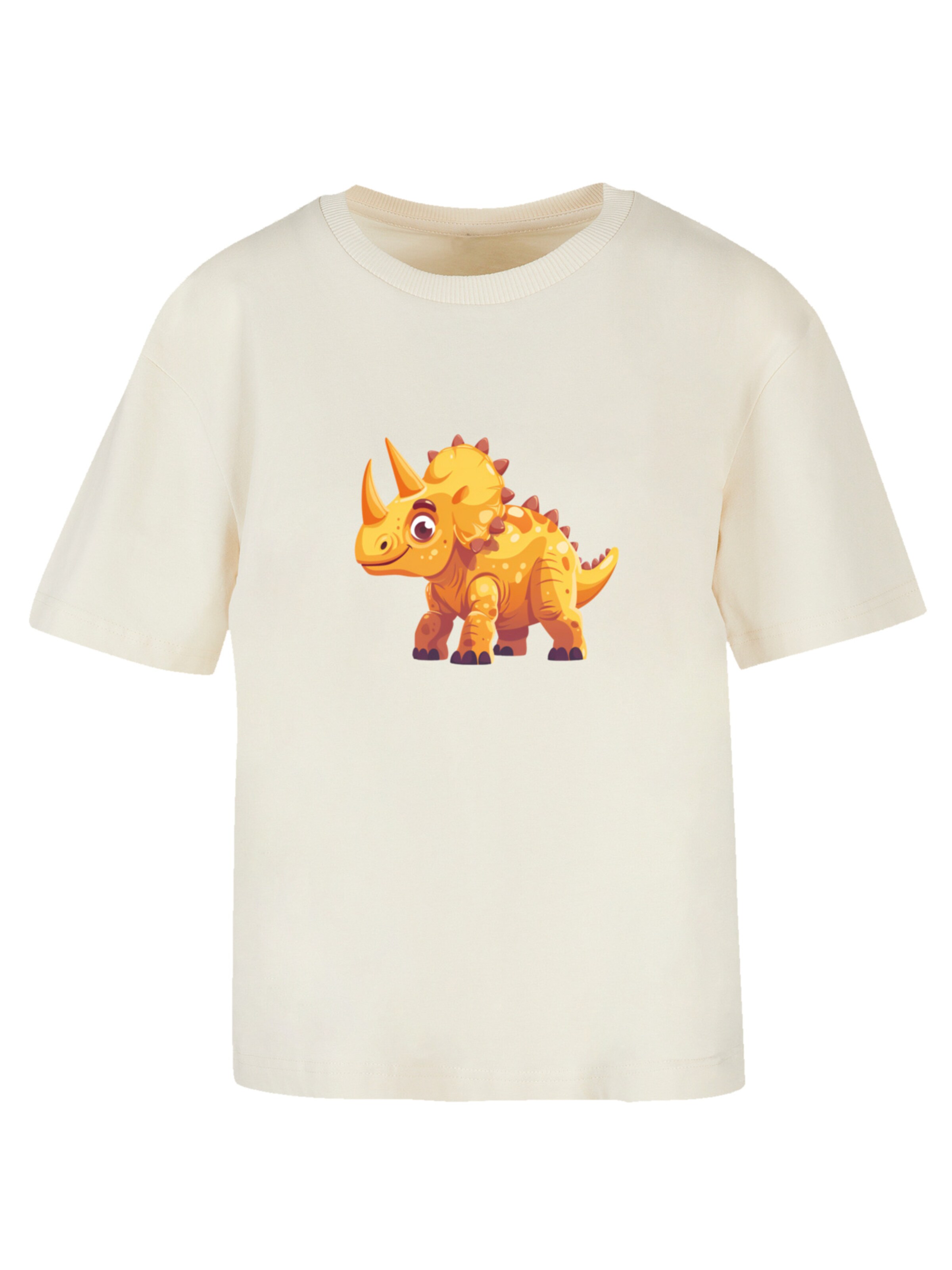 T-shirt 'Süßer Triceratops Dinosaurier' F4NT4STIC en beige : devant