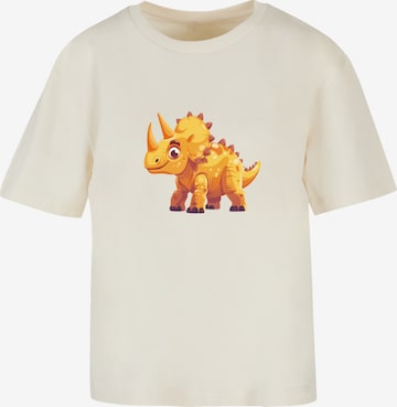 F4NT4STIC T-Shirt 'Süßer Triceratops Dinosaurier' in Beige: Vorderseite