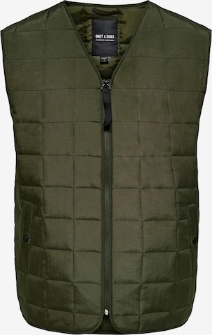 Only & Sons Vest 'Anker' in Green: front