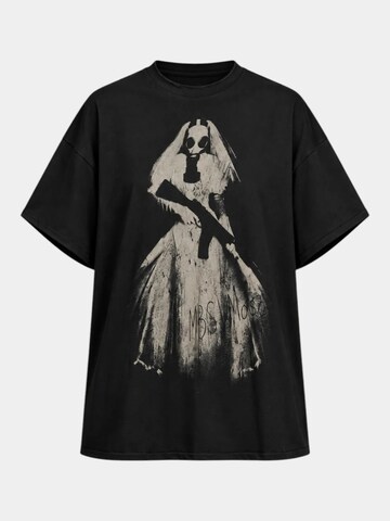 Made By Society Shirt 'Tricou Noir Élément - T27904' in Zwart