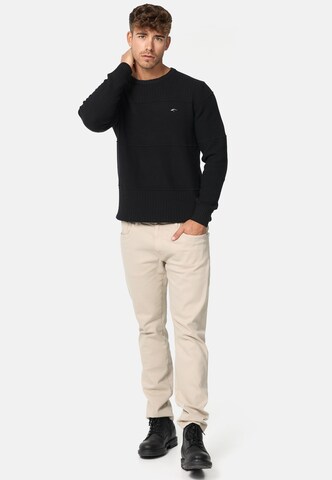 INDICODE JEANS Pullover 'Justice' in Schwarz