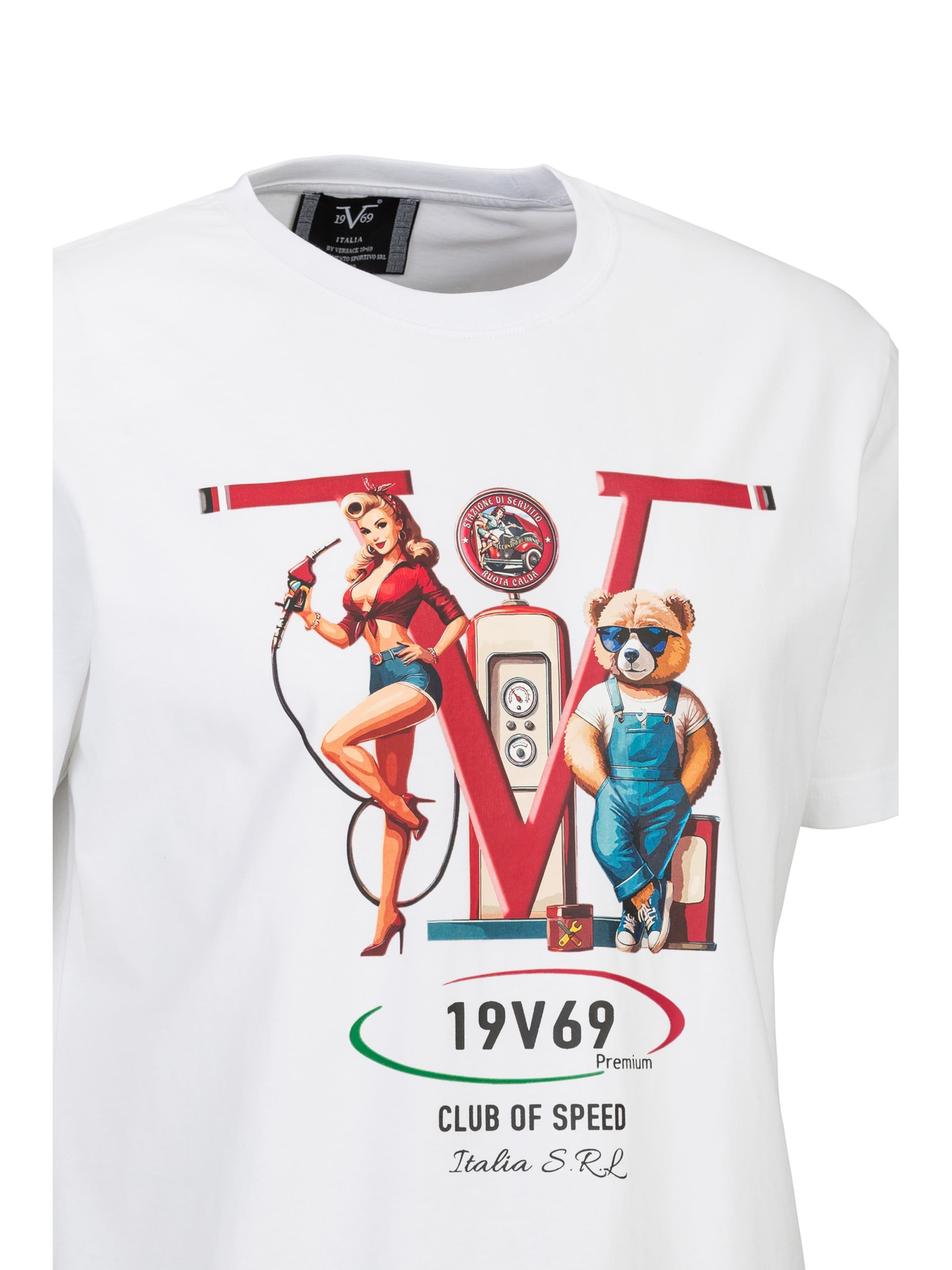 19V69 ITALIA - Camiseta 'Rafael Racing' en blanco