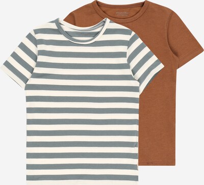 MINYMO T-Krekls, krāsa - brūns / degvielas krāsas / balts, Preces skats
