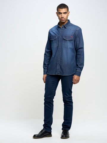 BIG STAR Regular fit Overhemd 'CHUCK' in Blauw