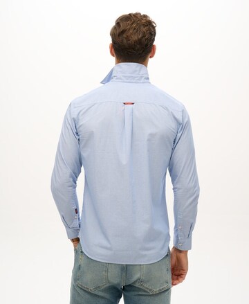 Superdry Slim fit Button Up Shirt 'Essentials Lite' in Blue