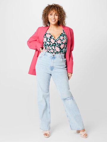 River Island Plus Wide Leg Jeans i blå