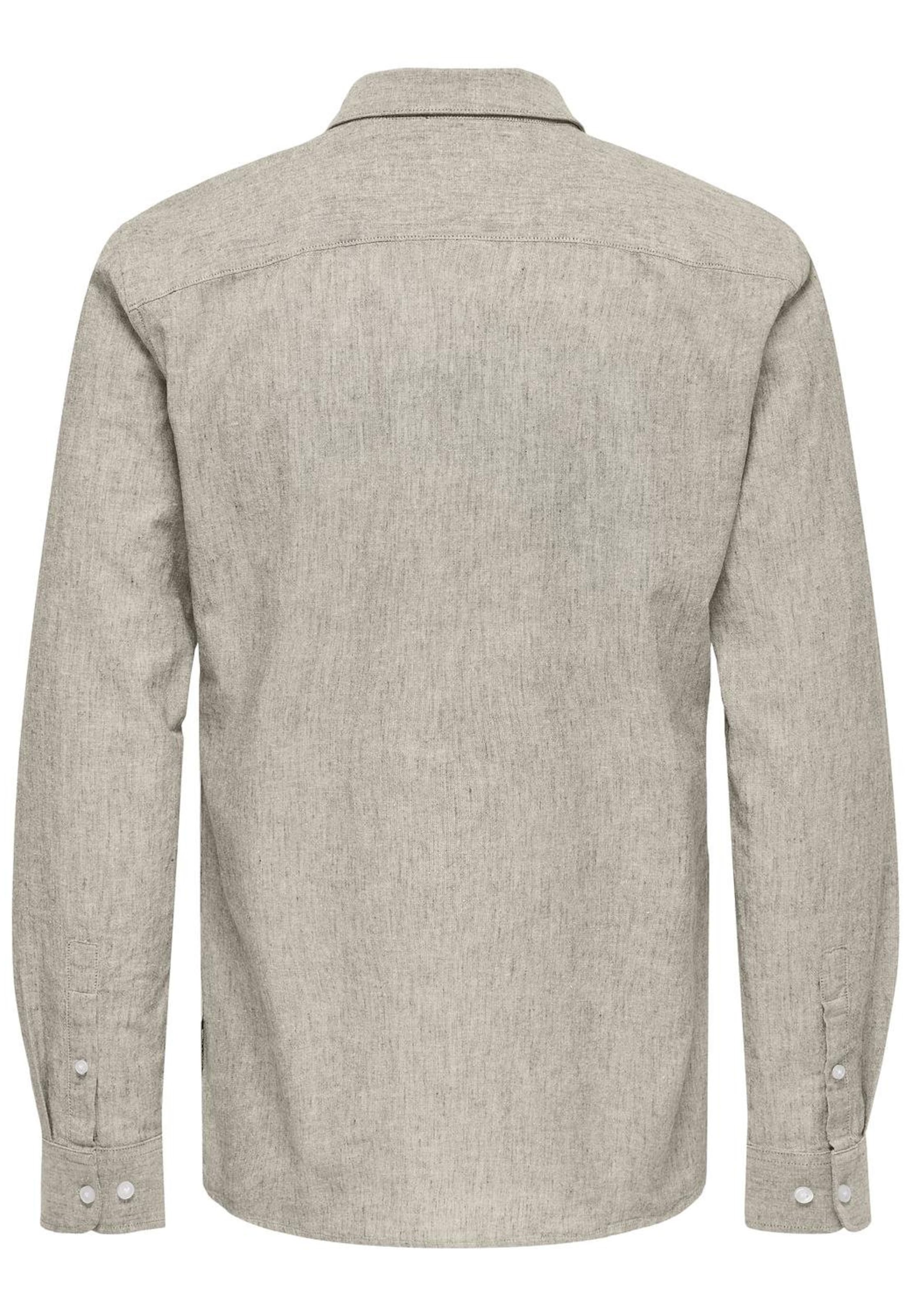 Only & Sons Regular fit Button Up Shirt 'Casey' in Grey