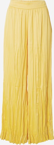 Wide leg Pantaloni di Warehouse in giallo: frontale