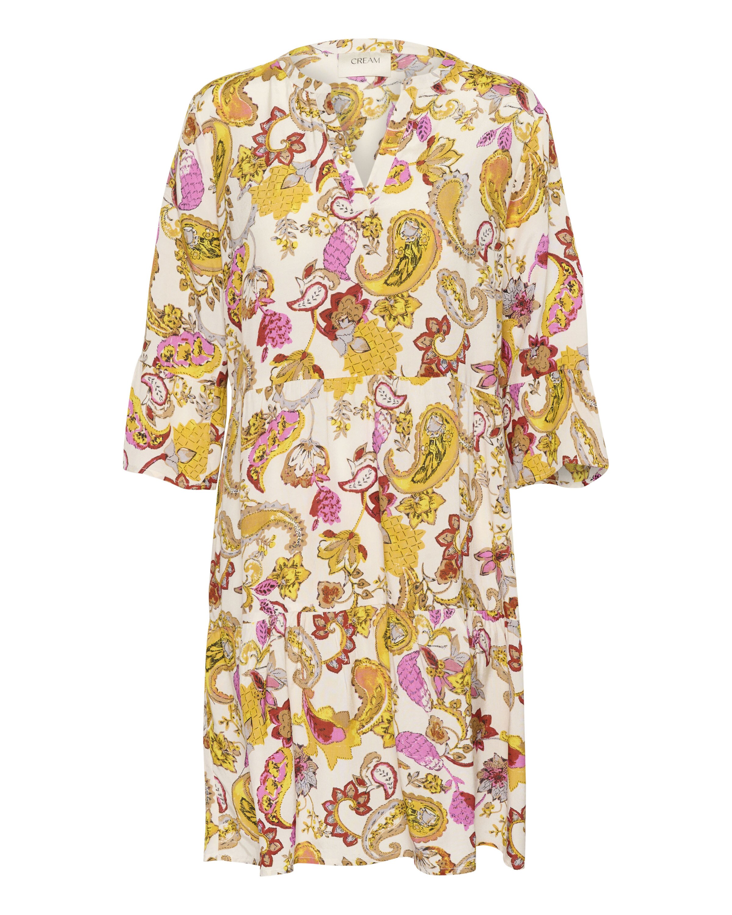 Cream Kjole 'Emmiy' i blandingsfarvet: forside