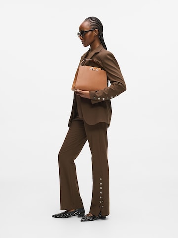 Wide leg Pantaloni cu dungă de la Karl Lagerfeld pe maro