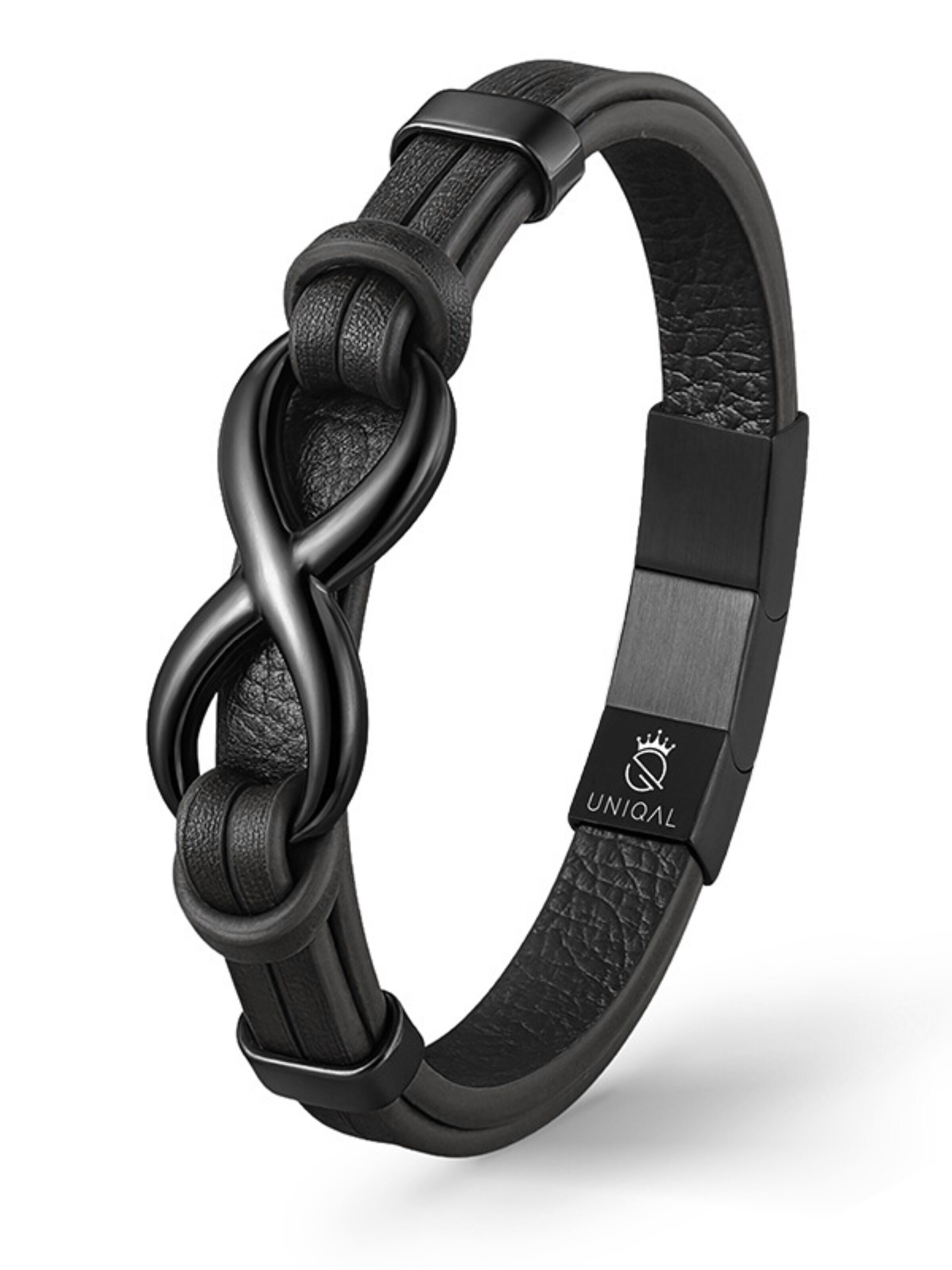UNIQAL Armband 'INFINITY' in Zwart: voorkant