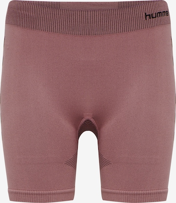 Skinny Pantalon de sport Hummel en rose : devant