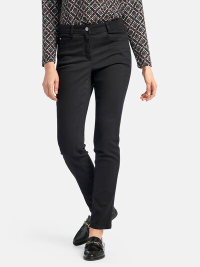 Basler Klassische Röhrenhose mit unifarbenem Stoff in schwarz, Modelansicht