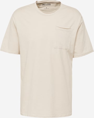 T-Shirt 'ROY' Only & Sons en beige : devant