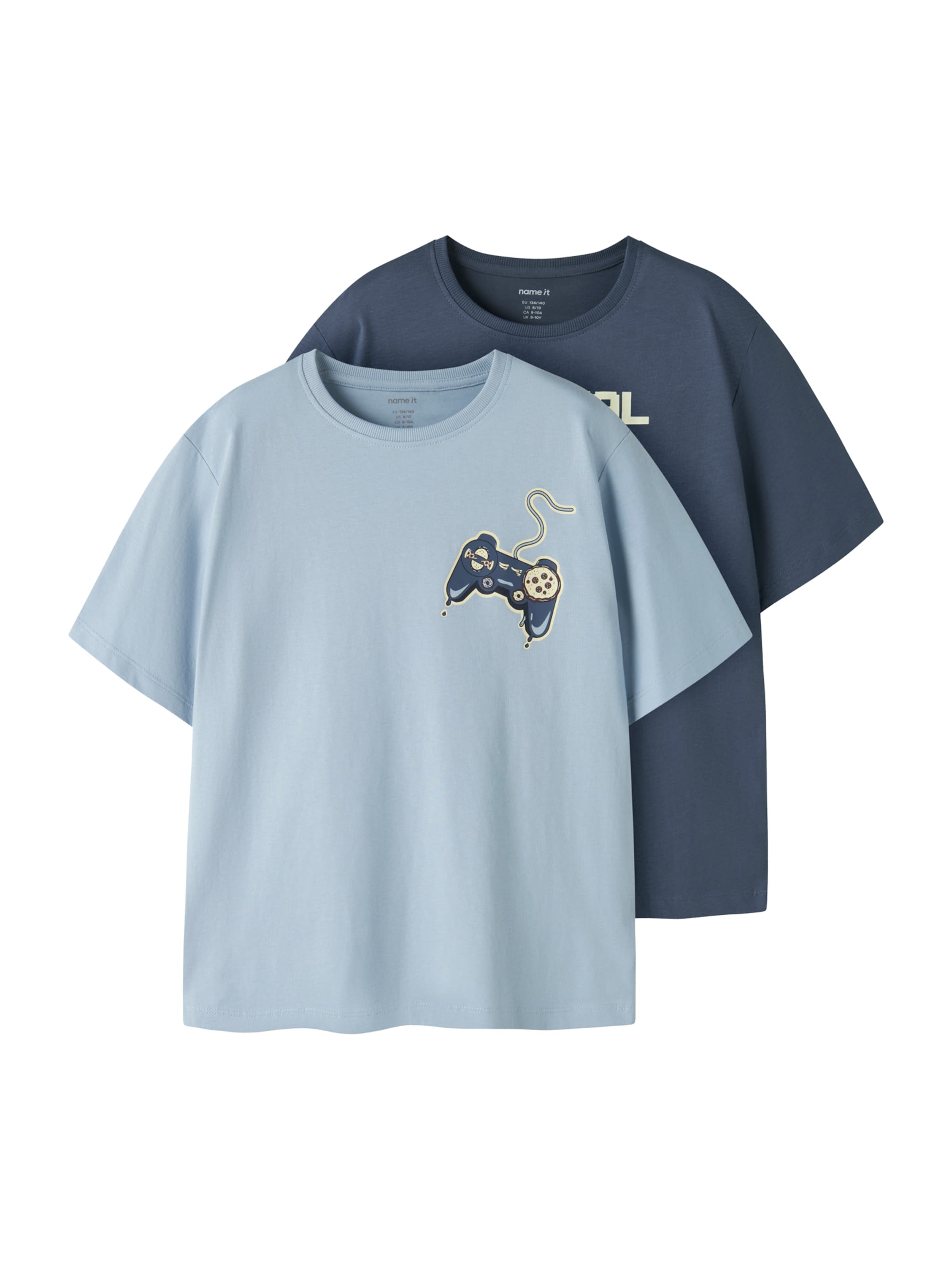 Tricou 'NKMVICTOR' de la NAME IT pe albastru: față