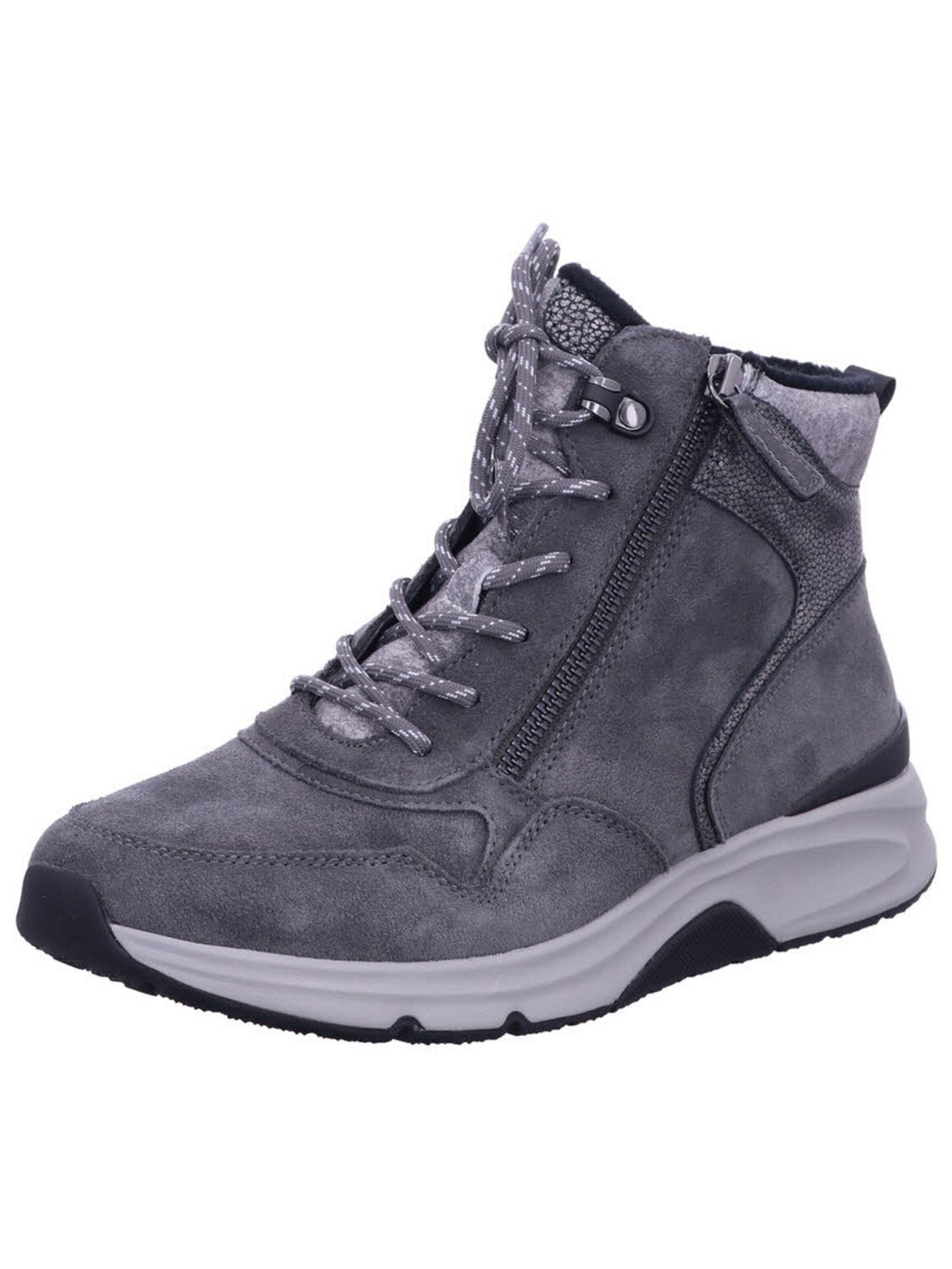 Gabor Comfort Sneakers hoog 'Schnürschuh Damen 76.888.40 Textil in grau' in Grijs: voorkant