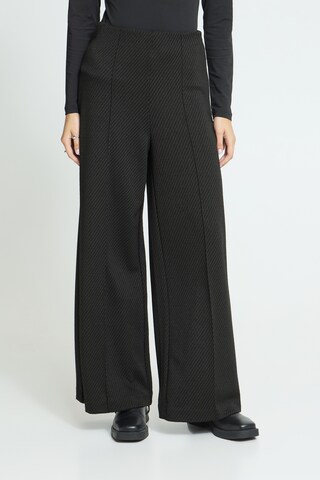 Wide Leg Pantalon 'KATE' ICHI en marron : devant