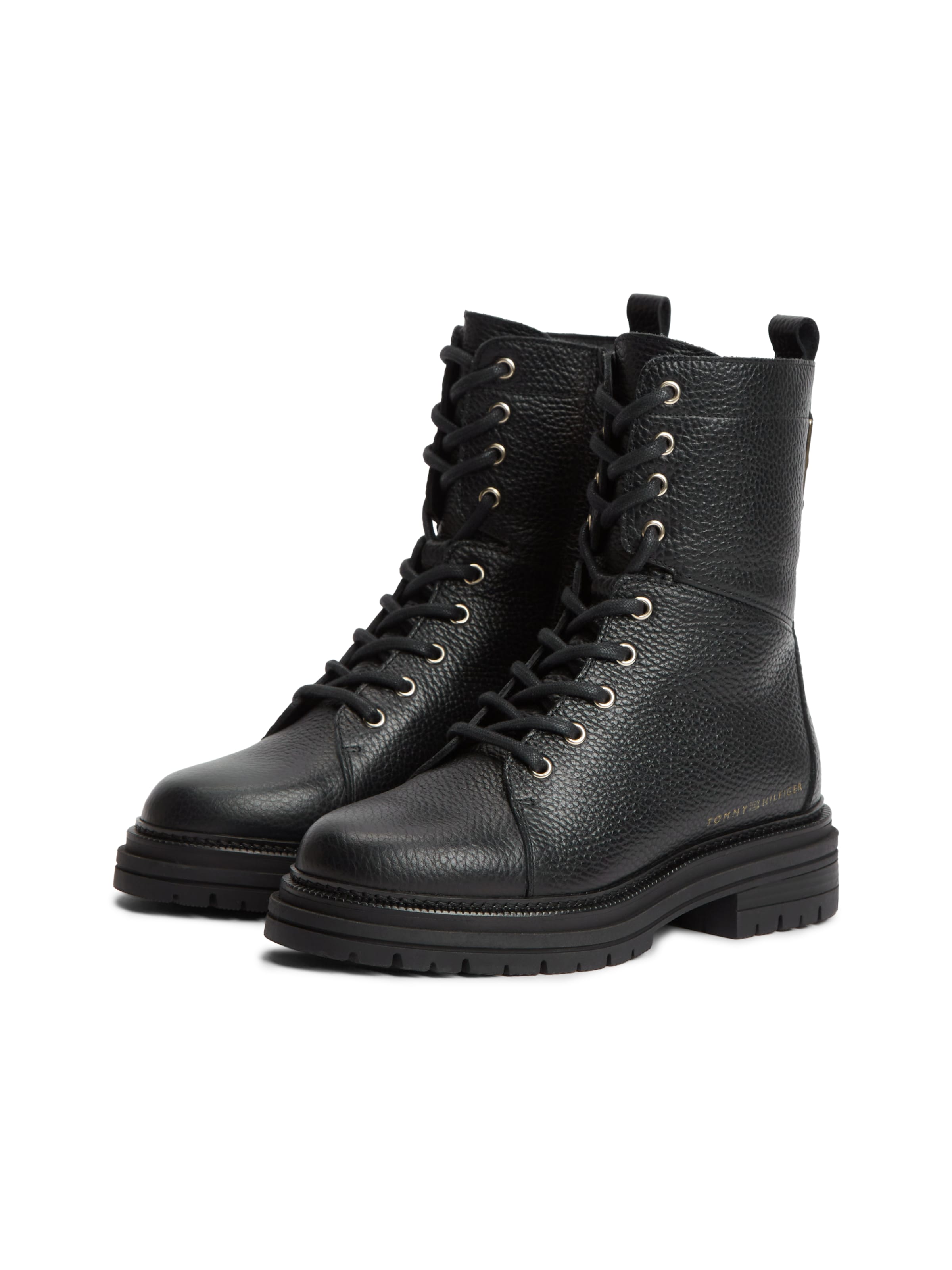 TOMMY HILFIGER Schnürstiefelette in Schwarz