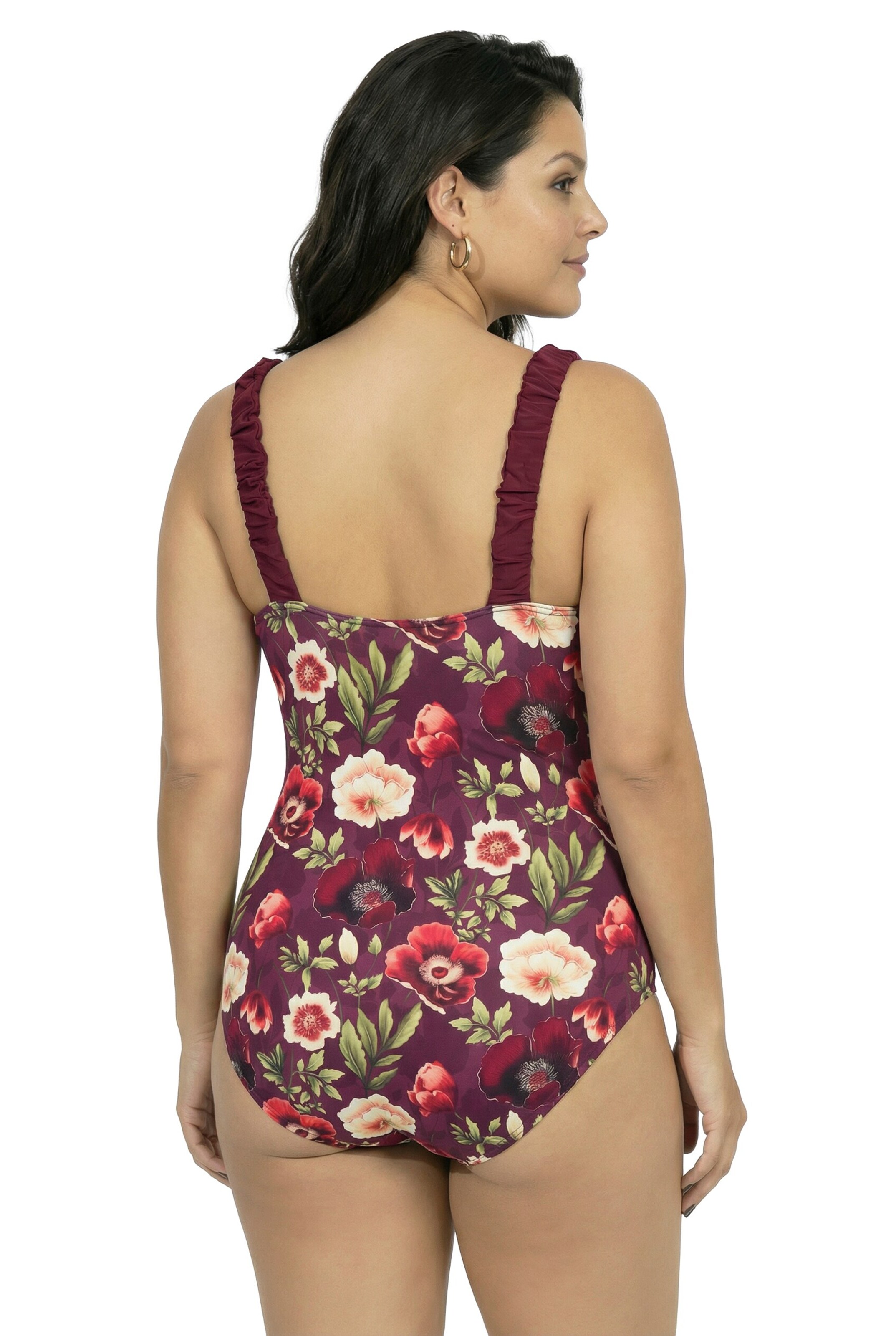 Ulla Popken Bustier Badeanzug in Rot