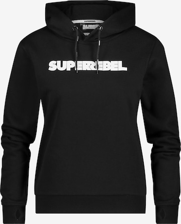 SUPERREBEL® GEAR Sweatjacke 'HELEN' in Schwarz: Vorderseite