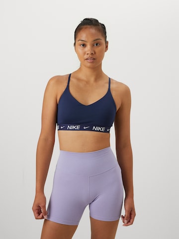 Bustier Soutien-gorge de sport 'INDY' NIKE en bleu : devant