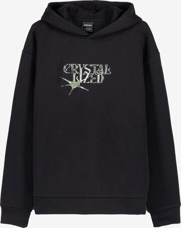 Bershka Sweatshirt in Zwart: voorkant